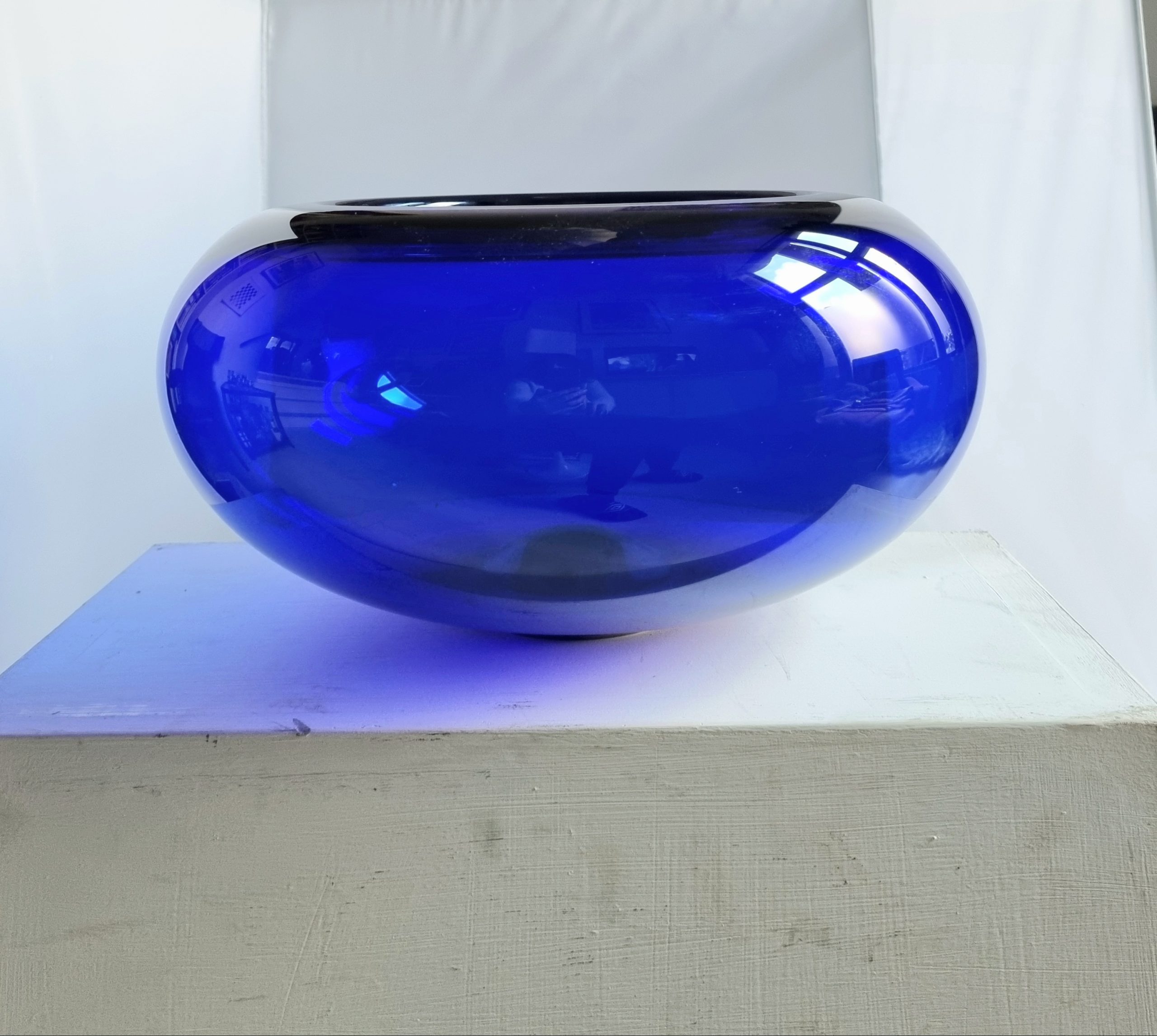 Large Cobalt Blue Crystal Bowl