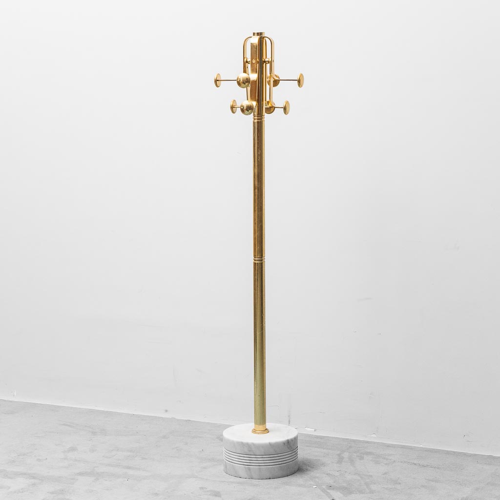 Metal coat rack with marble base