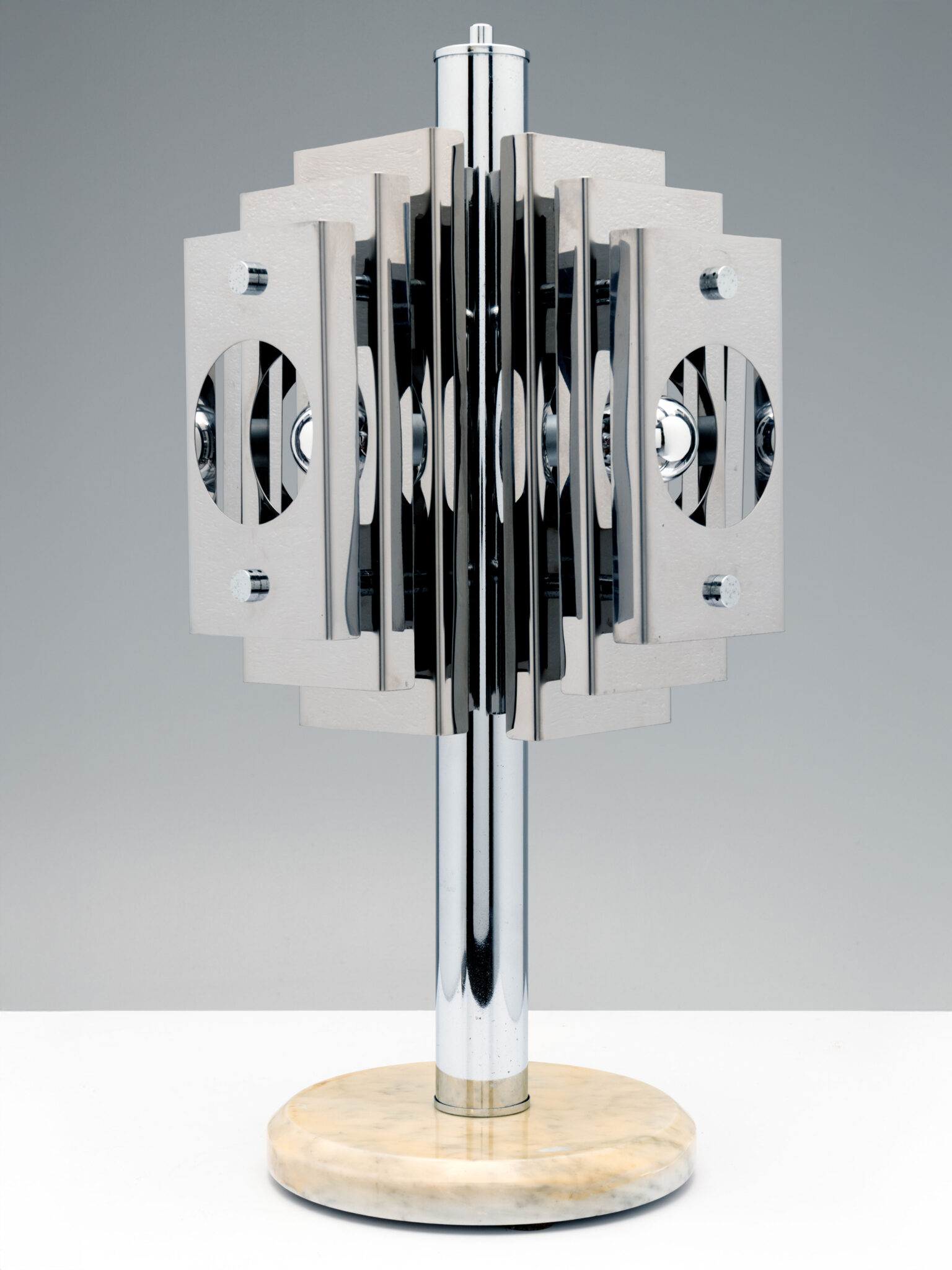 Italian Chrome Layered Table Lamp