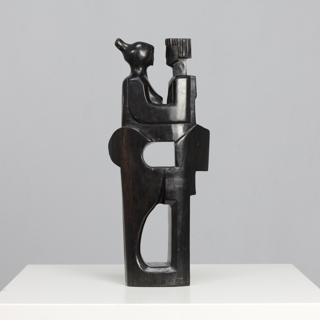 "Together" Hand-Carved Wooden Sculpture