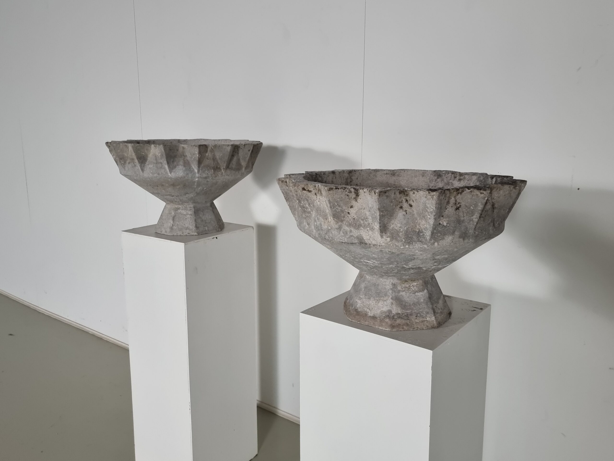 Set of 2 Chalice Planters by Willy Guhl