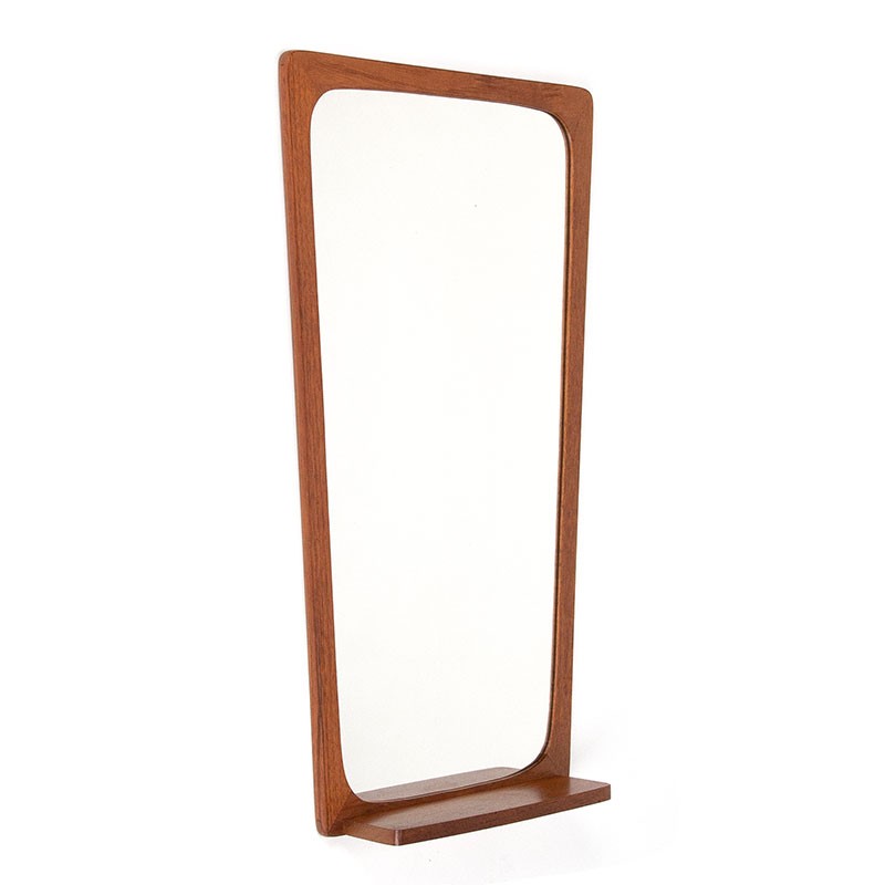 Mid-Century Danish Mirror with Shelf