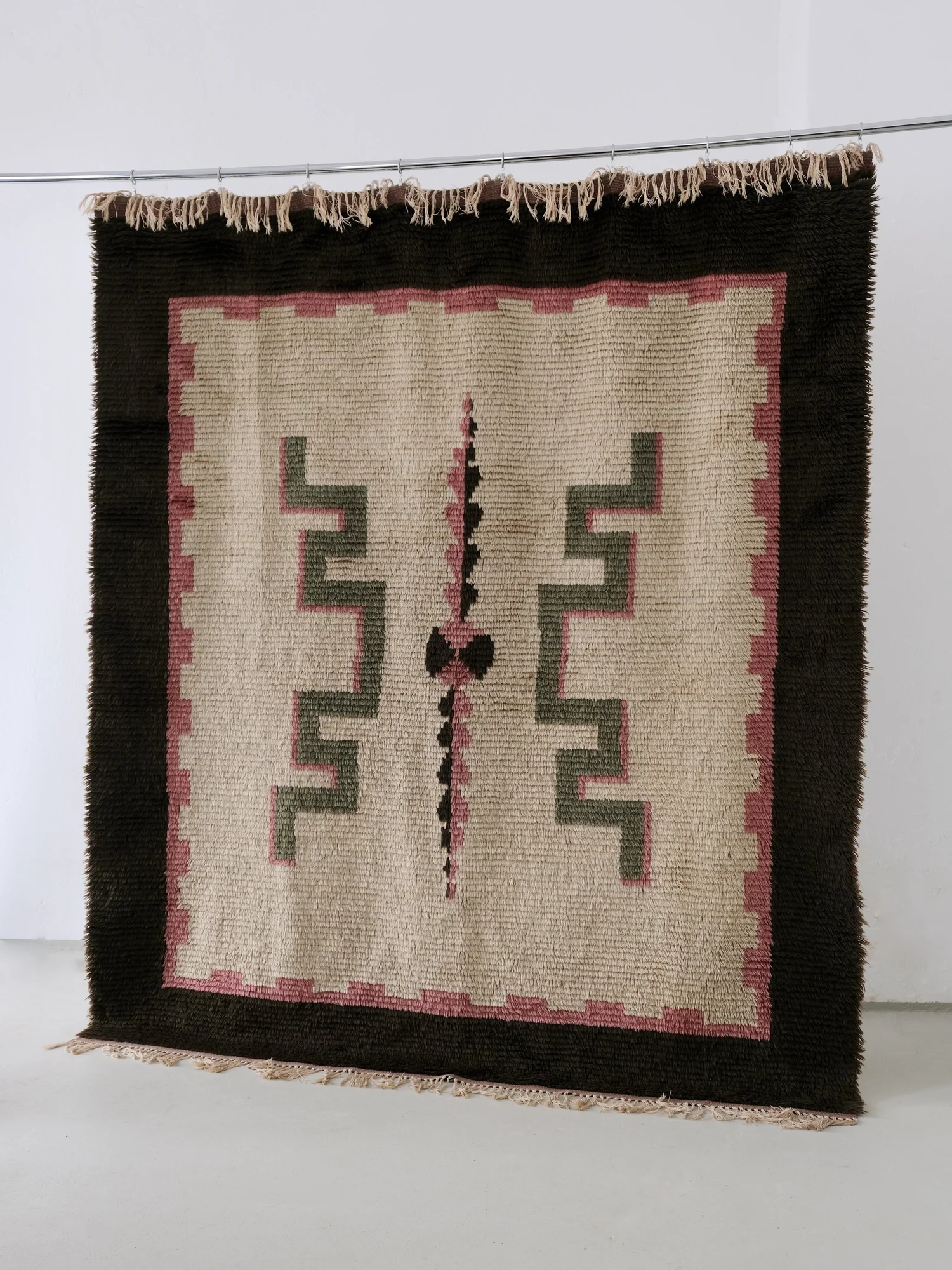 Large Art Deco Wool Rya Rug