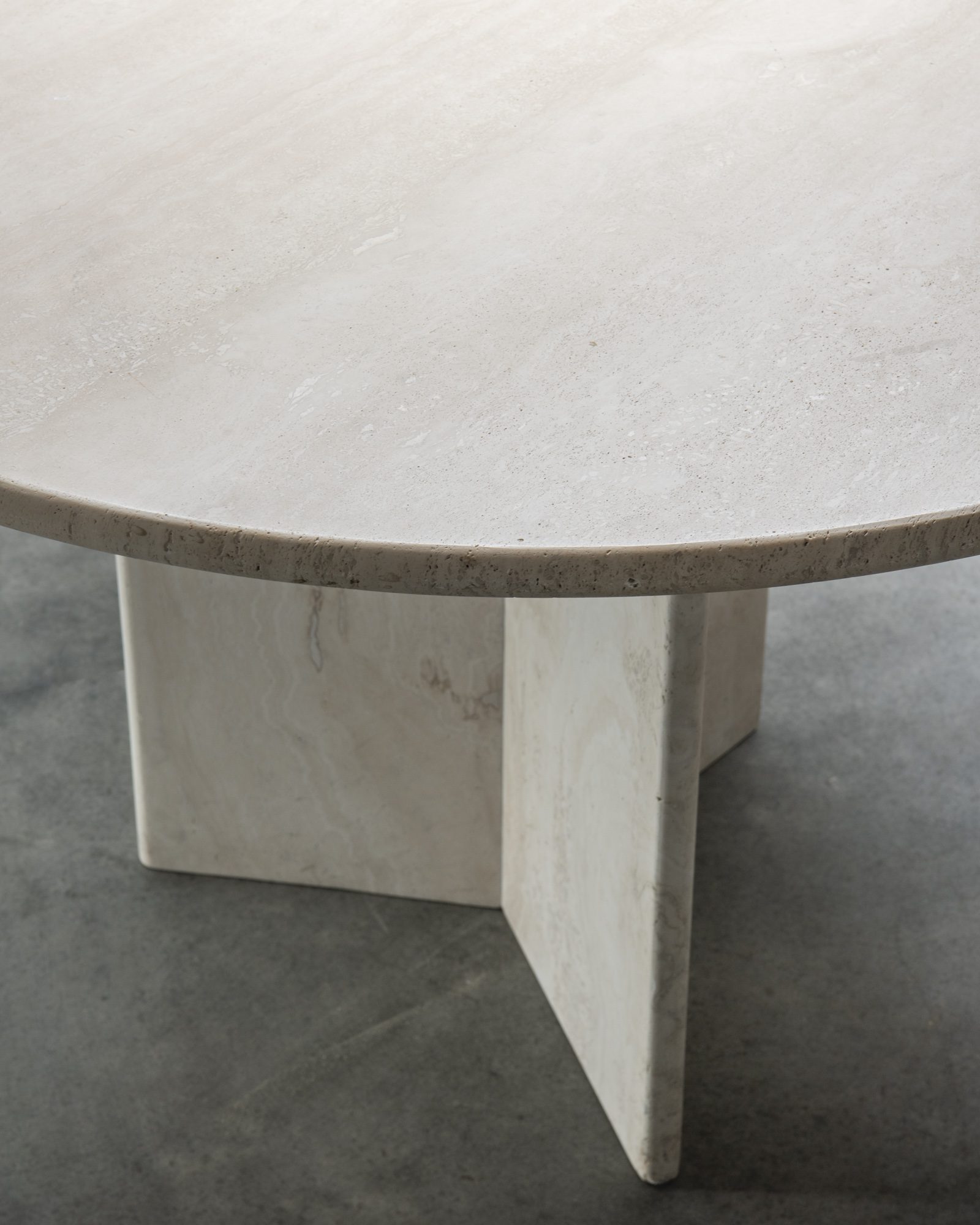 Round Travertine Dining Table