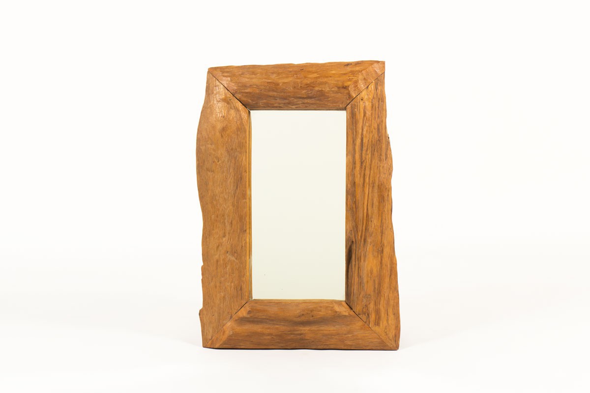 Rectangular mirror with walnut frame