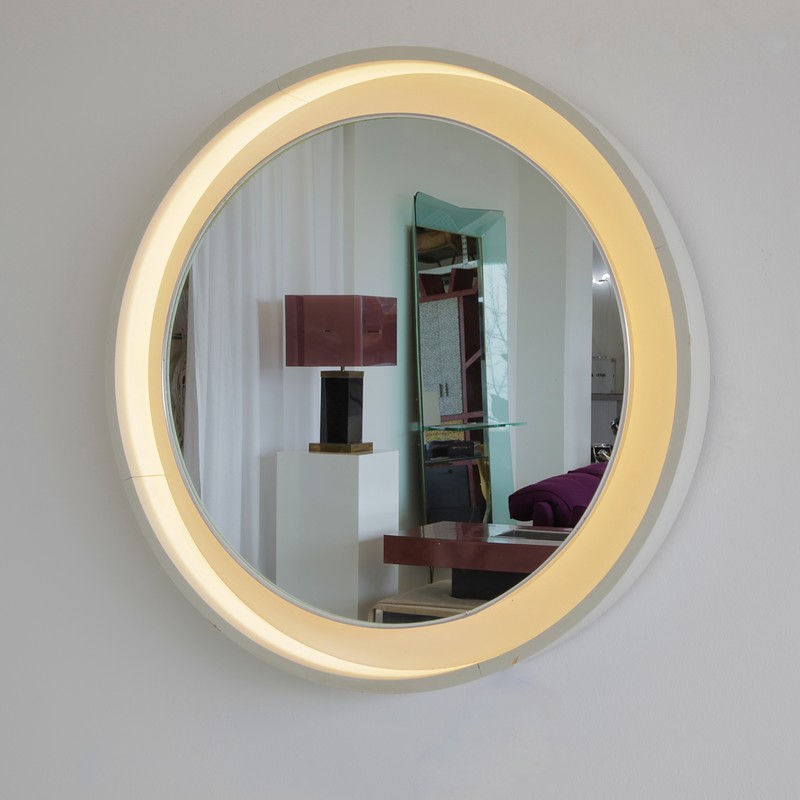 Large Round Illuminated Mirror