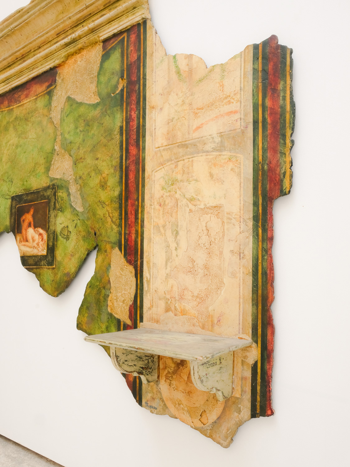 Pompeii Fresco Replica with Shelf