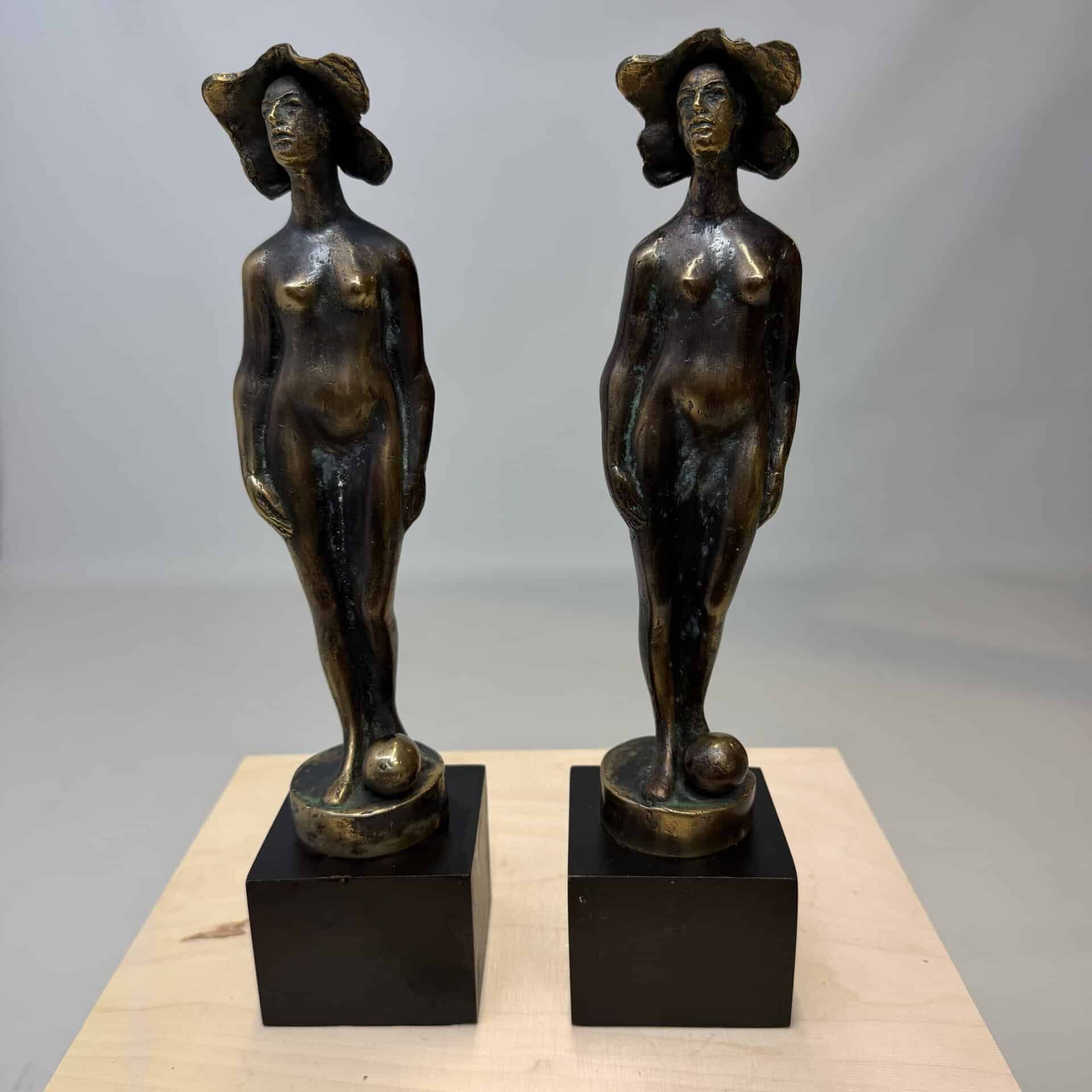 Pair of Bronze Statues by Luigi Varga