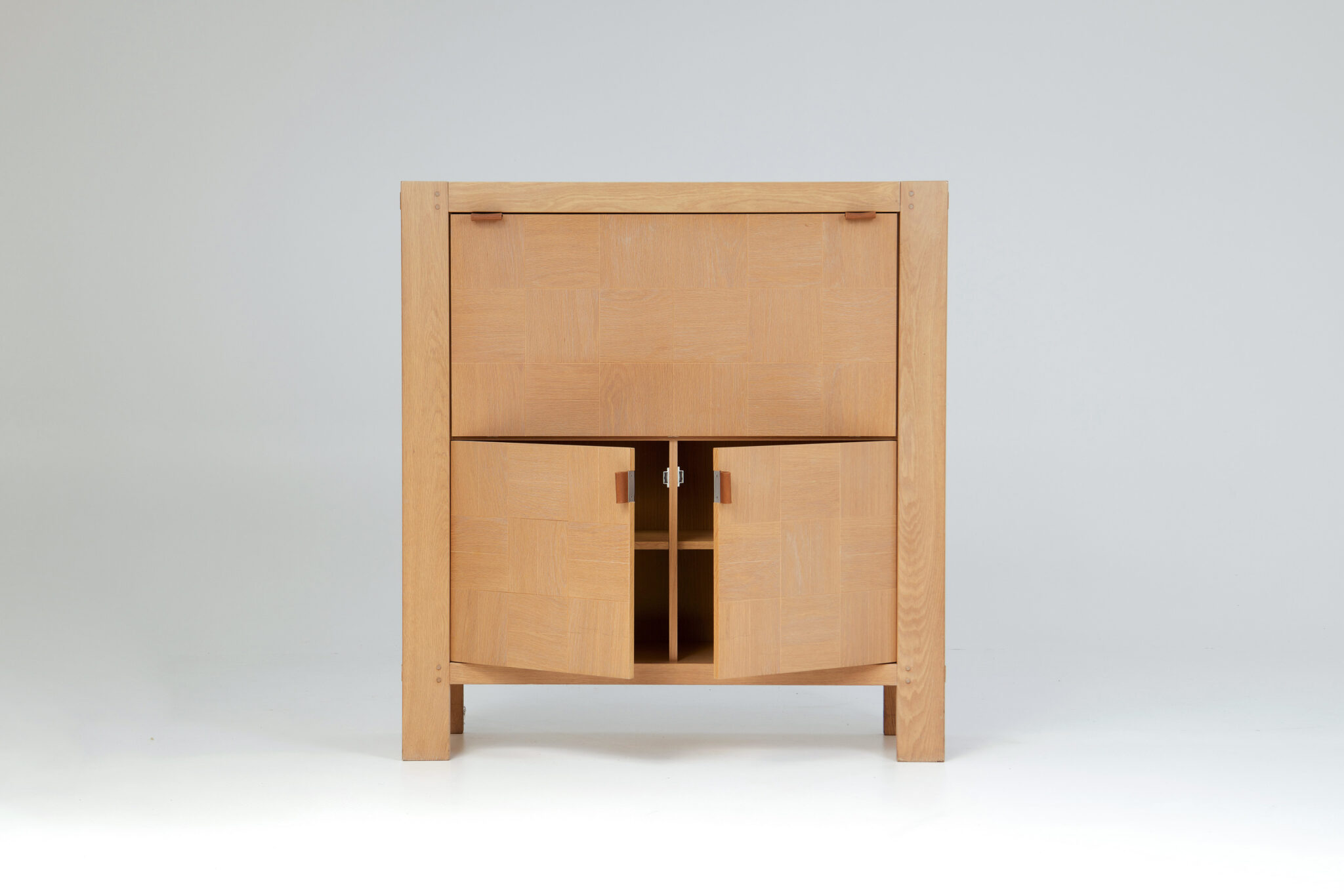 Brutalist Oak Highboard by Frans Defour