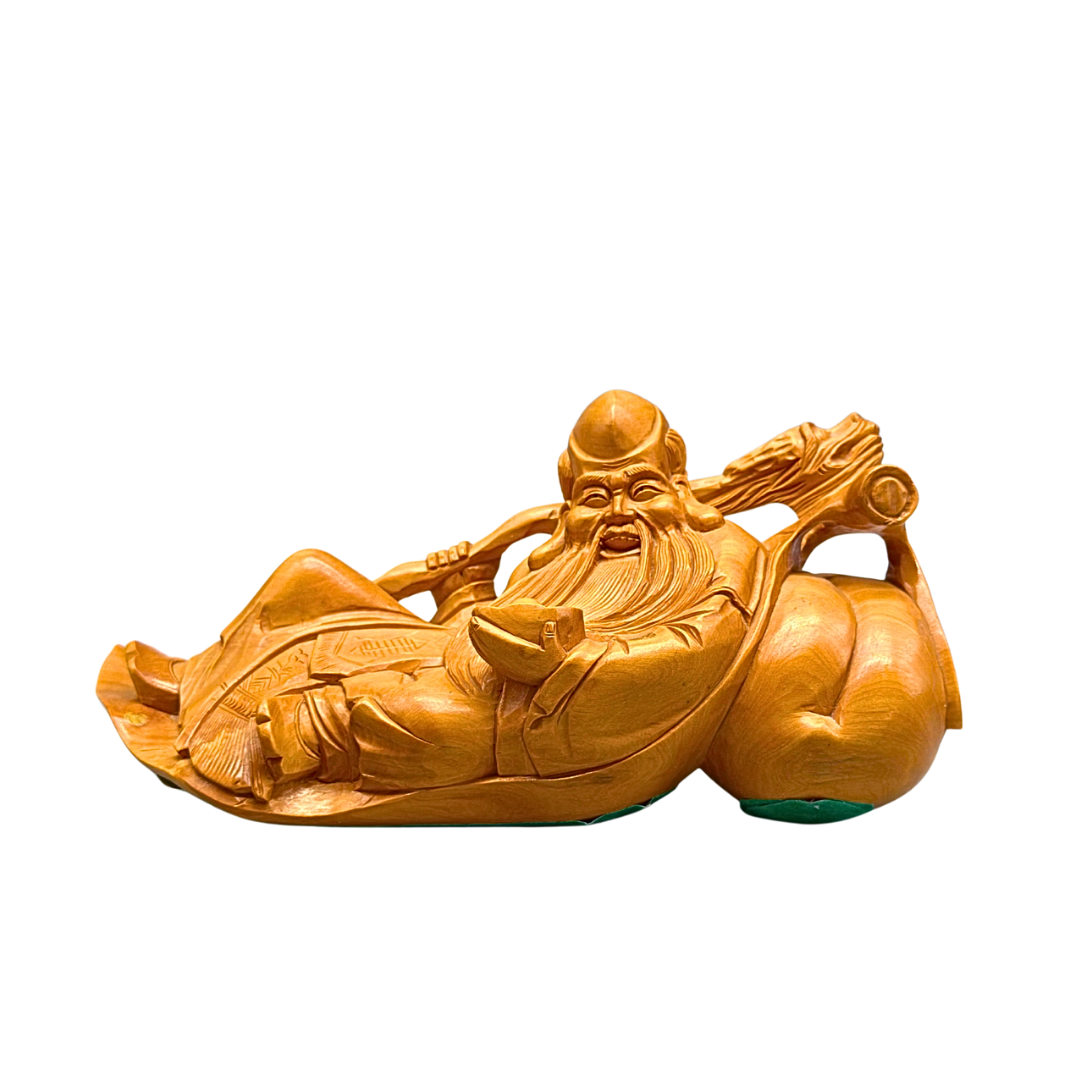 Light Wood Figure of Shou Xing with Peach