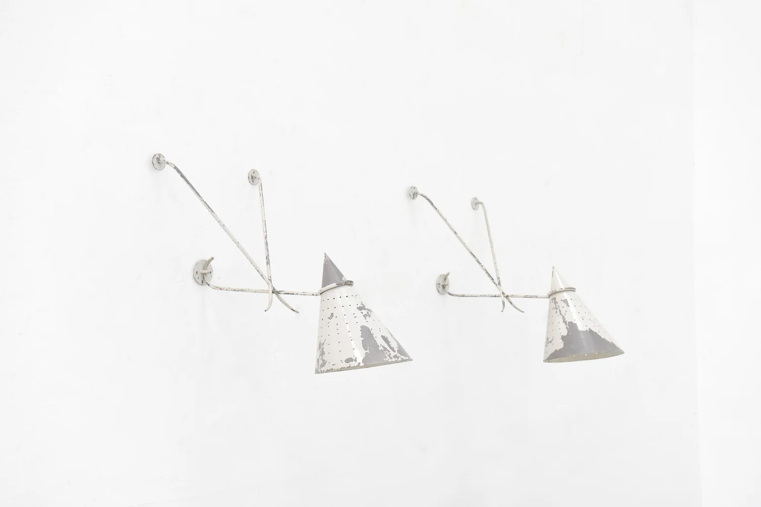 Set of Three Perforated Metal Wall Lights