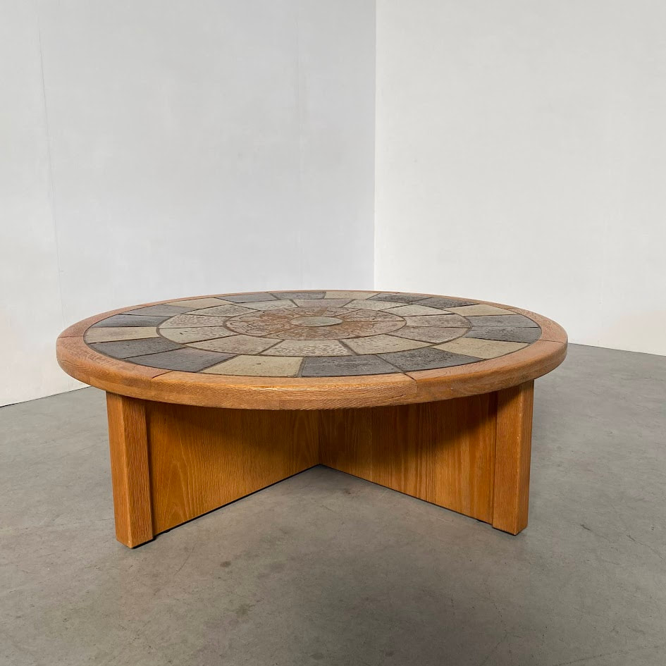 Tue Poulsen oak and ceramic coffee table