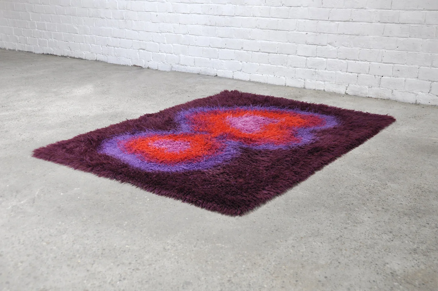 Vintage Danish Wool Pop Art Rug