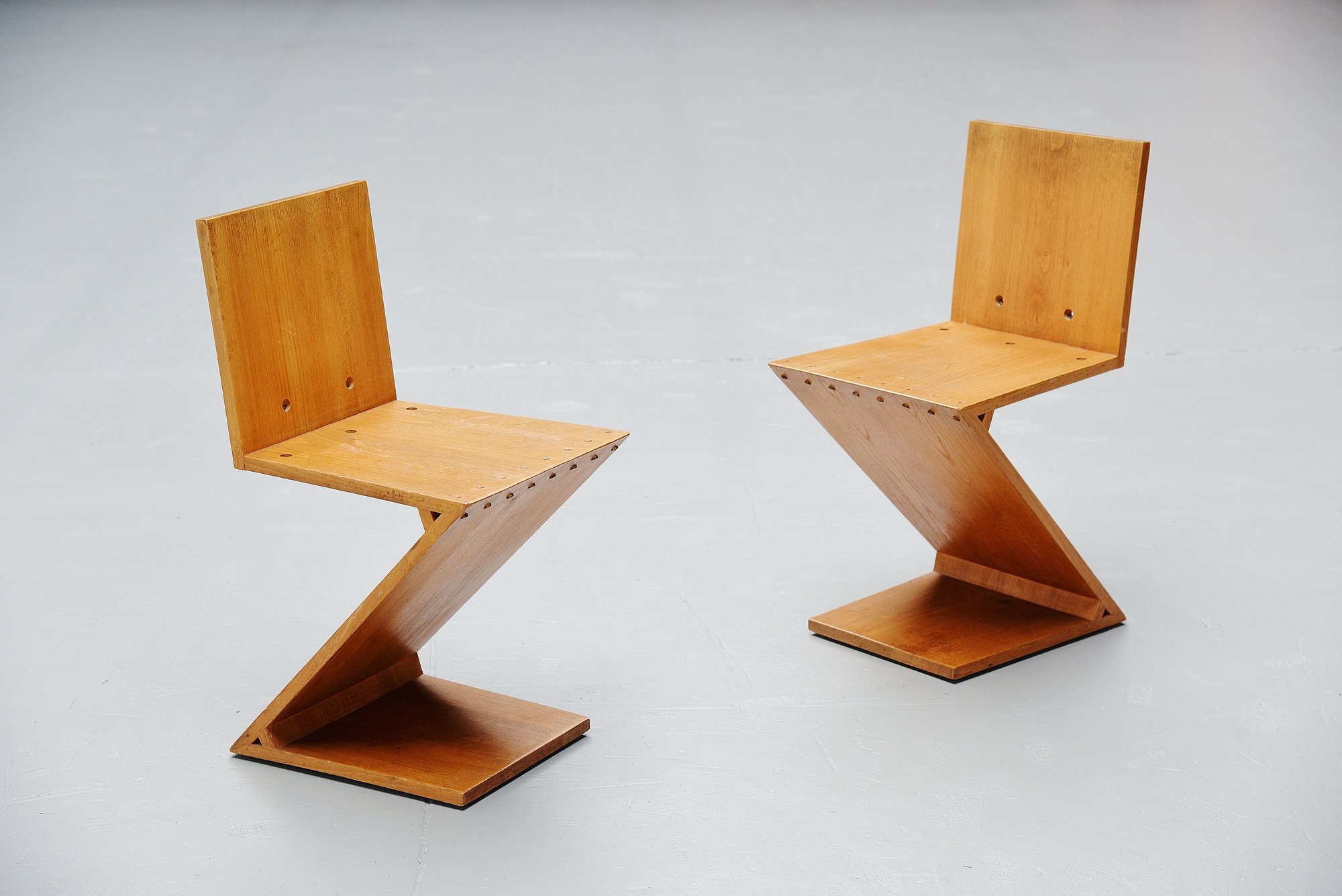 Zig Zag chair pair by Rietveld