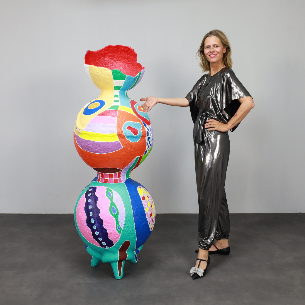 Contemporary Papier-Mâché Standing Sculpture