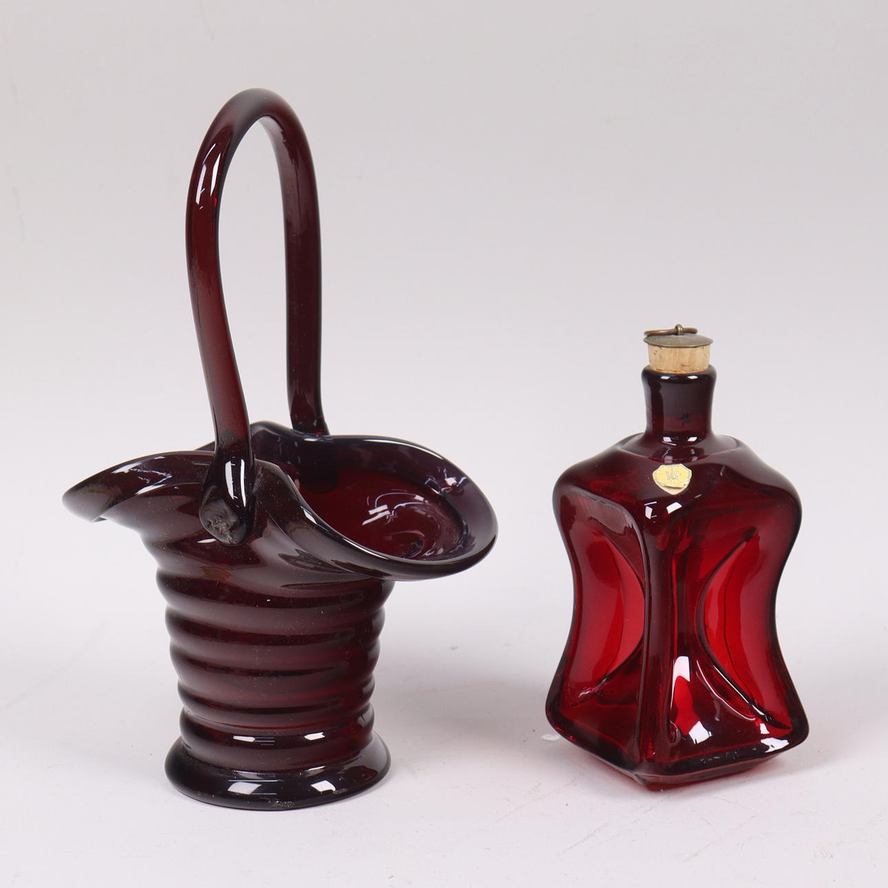 Decanter and Basket Vase