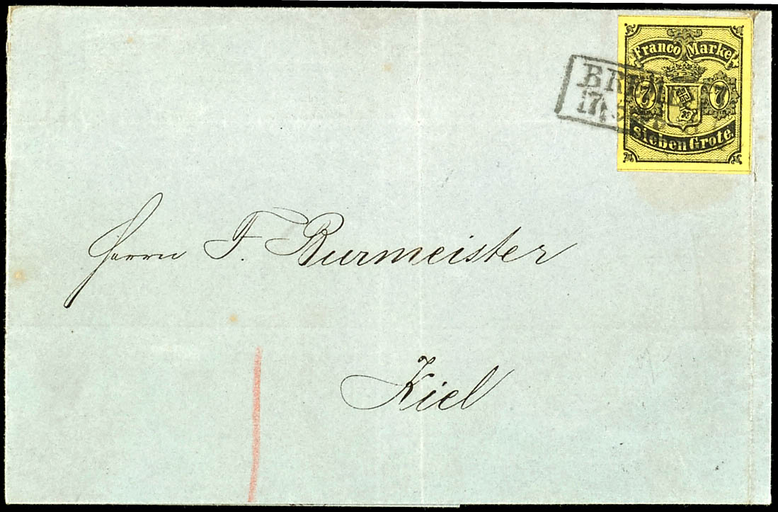 7 Grote Black on Yellow Stamp