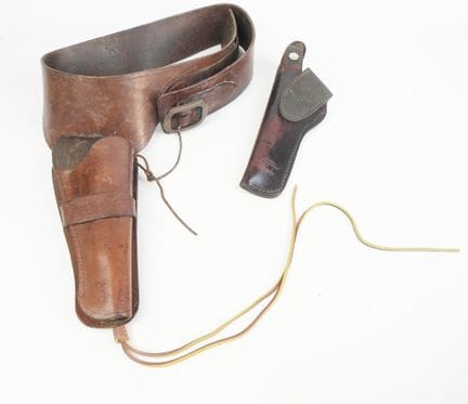 Leather Belt and Holster for Long Revolver