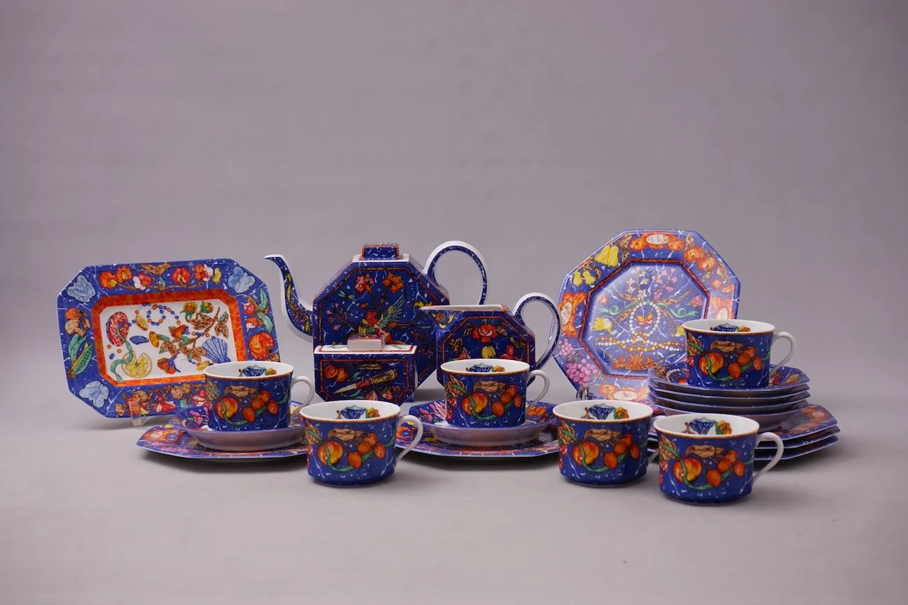 Hermès Paris Marqueterie Coffee Set