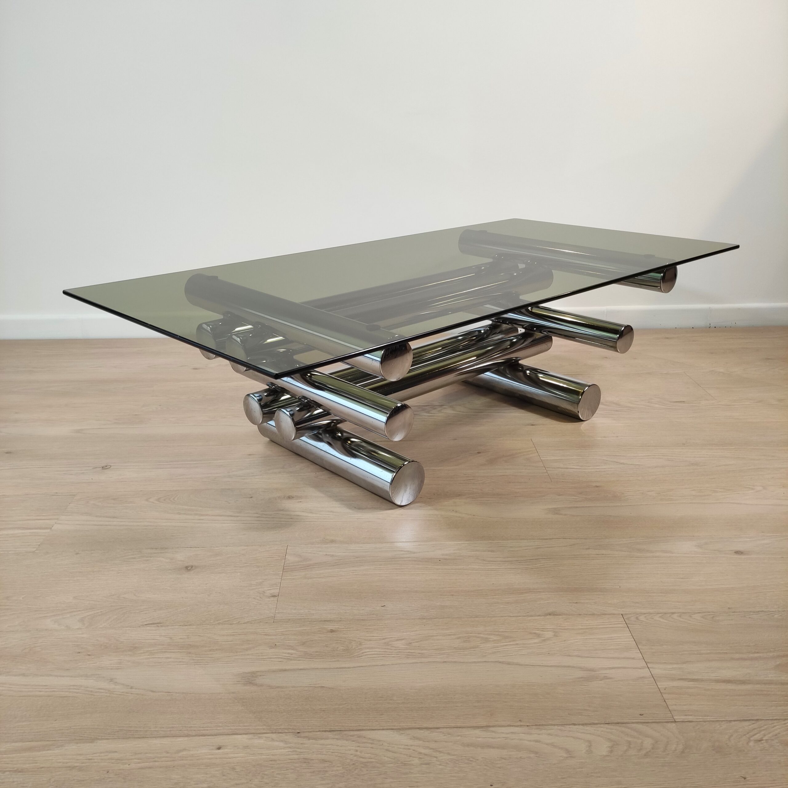Chrome Coffee Table by Paul Mayen