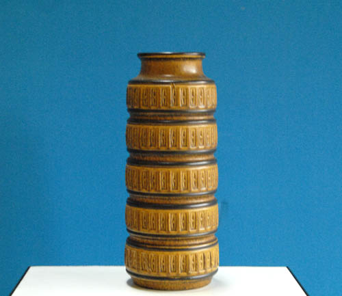 Scheurich Brown Relief Rings Floor Vase