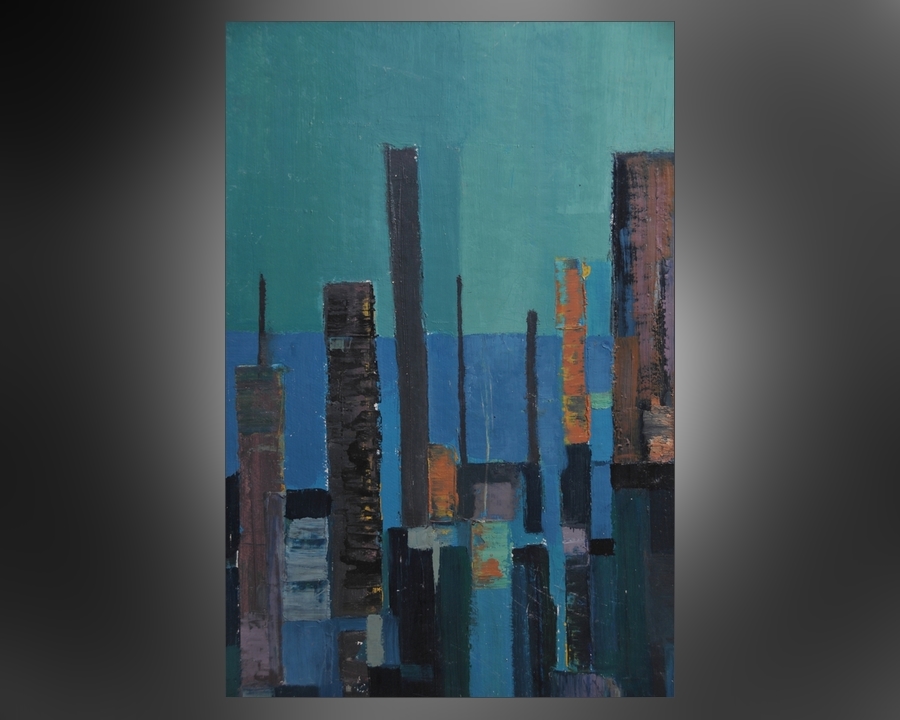 Cubist Oil Painting 'Manhattan'