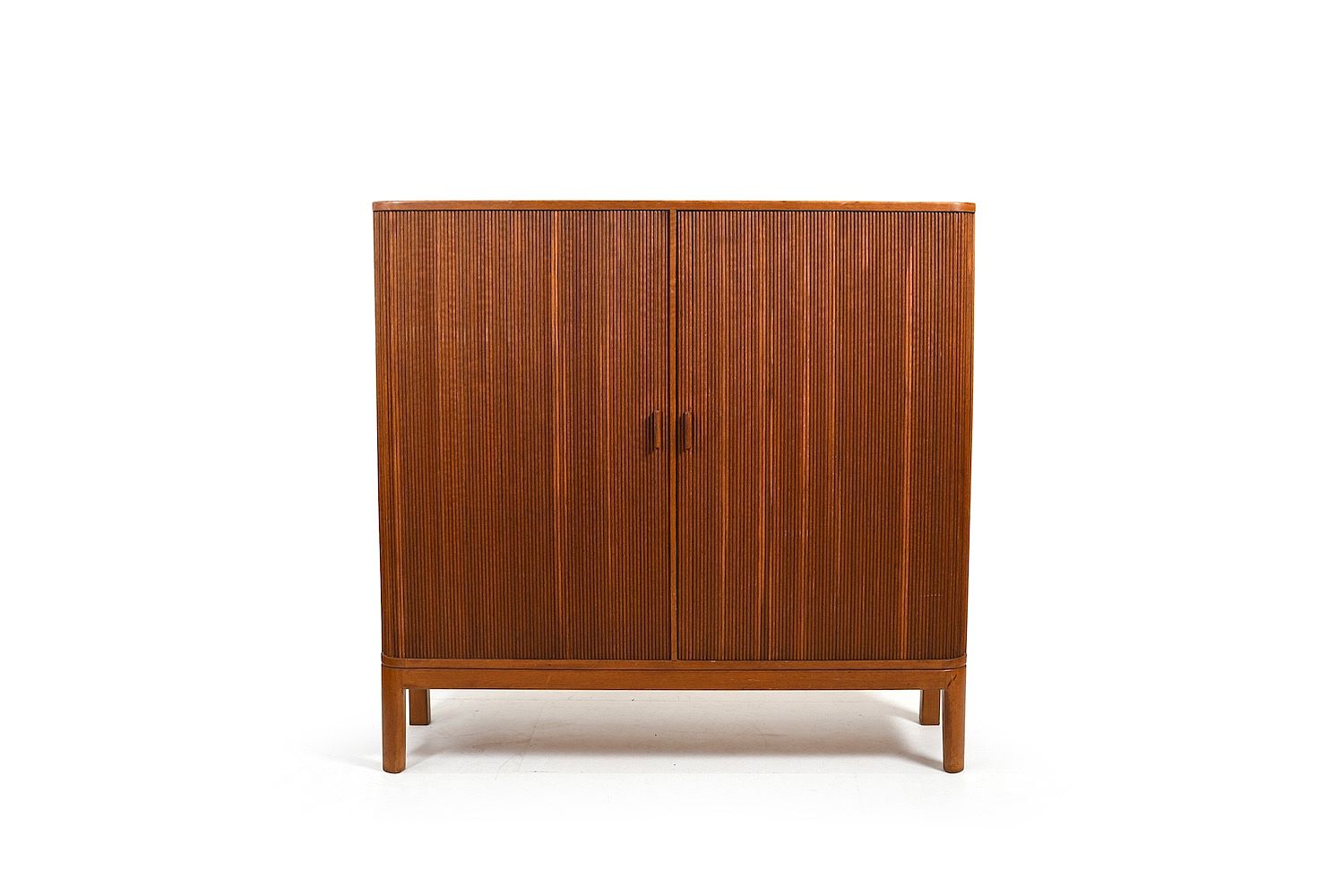 Danish Teak Tambour Door Cabinet
