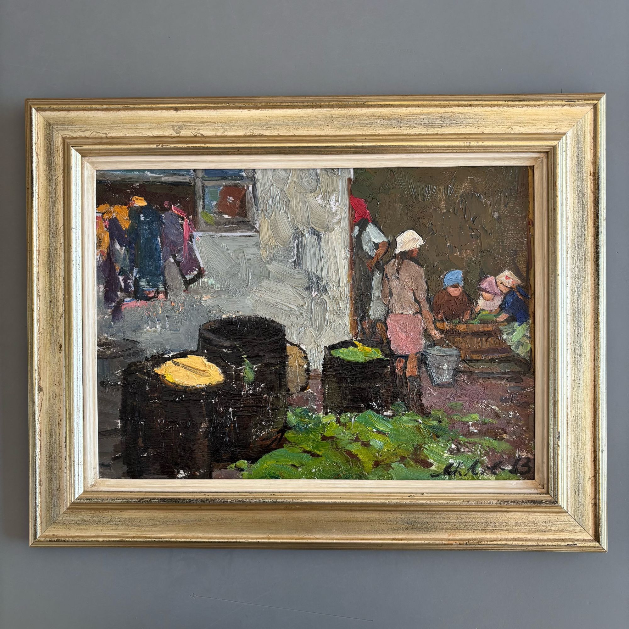 Girls on the Farm Painting