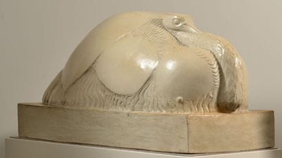 Ostrich Sculpture by Gaston Le Bourgeois
