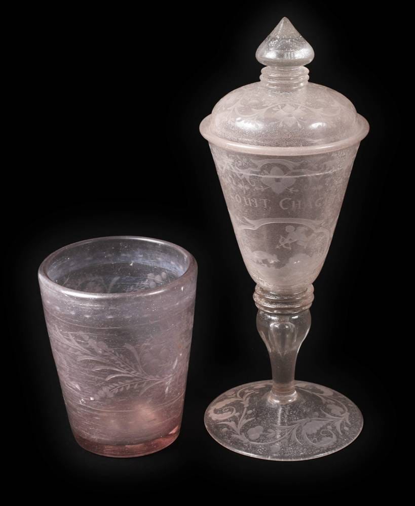 Baroque Covered Cup and Stem Glass