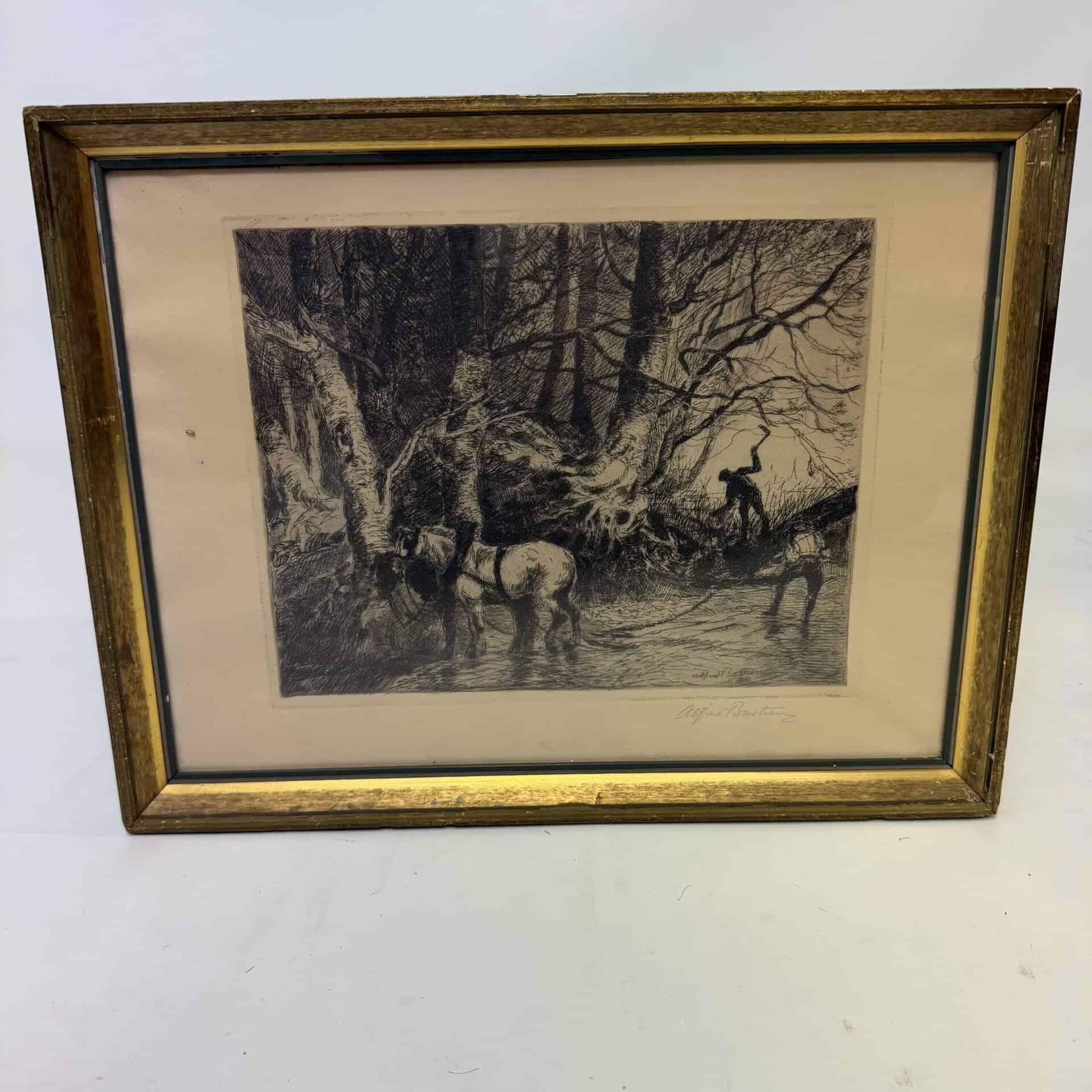Etching ‘In the woods’ by Alfred Bastien
