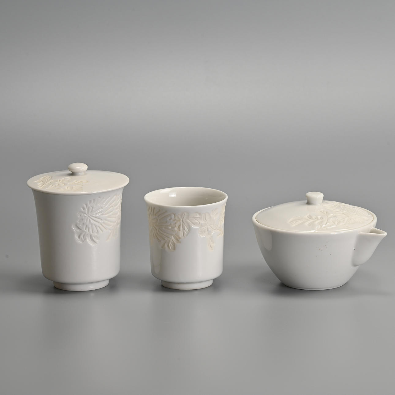 Vintage Japanese White Porcelain Tea Set