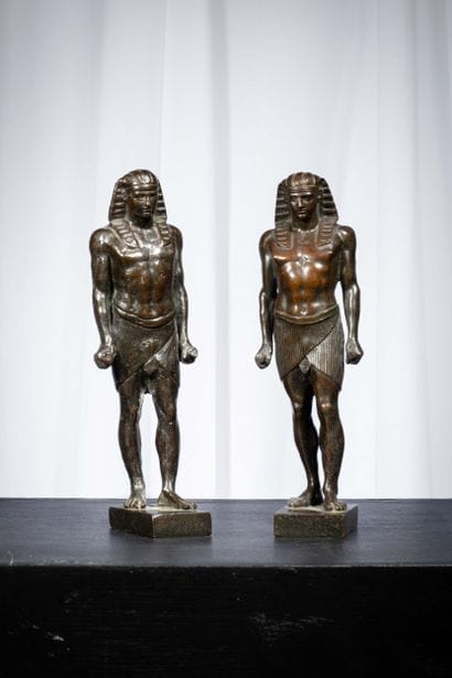 Antinous and Osiris Bronze Statuettes