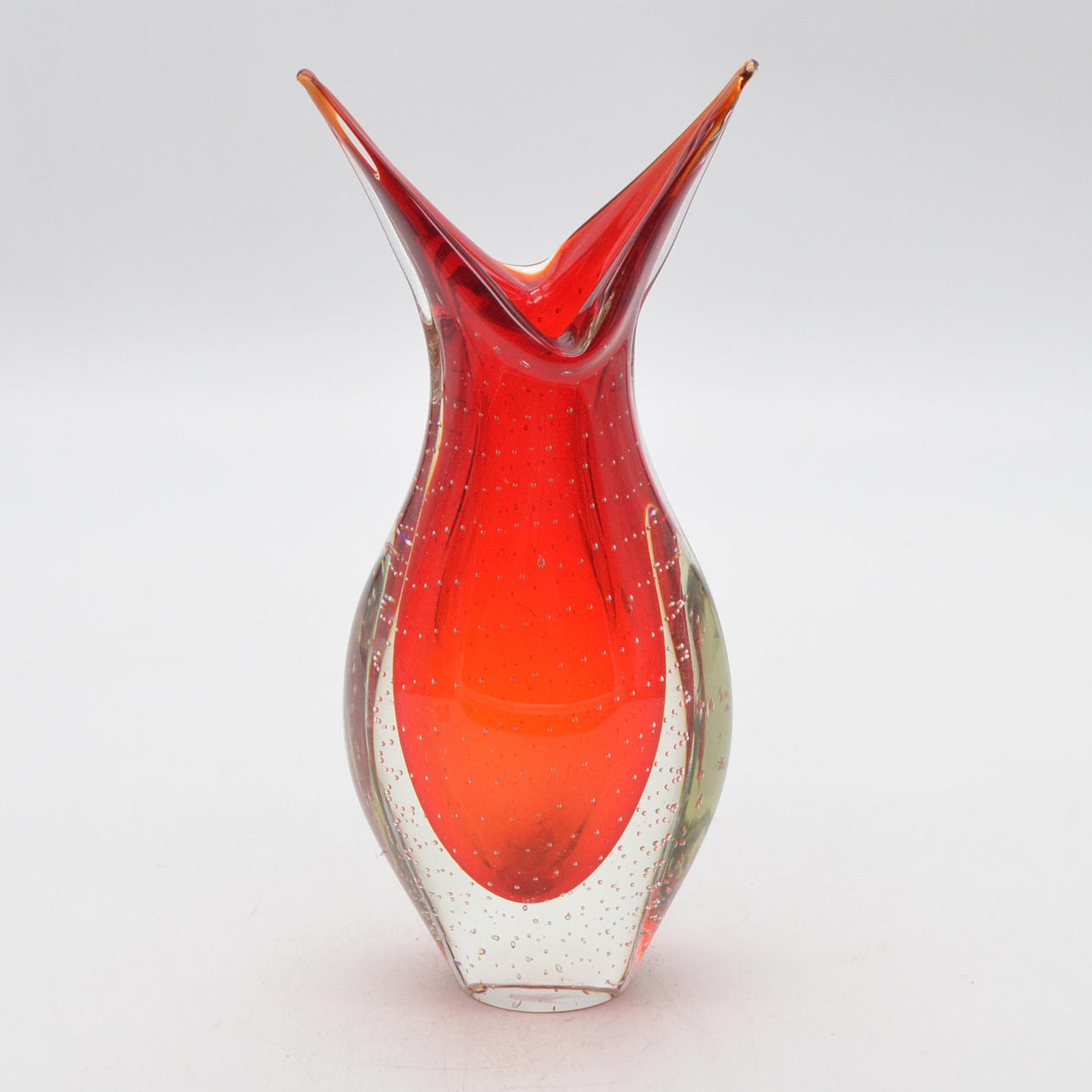 Murano Glass Sommerso Bullicante Vase