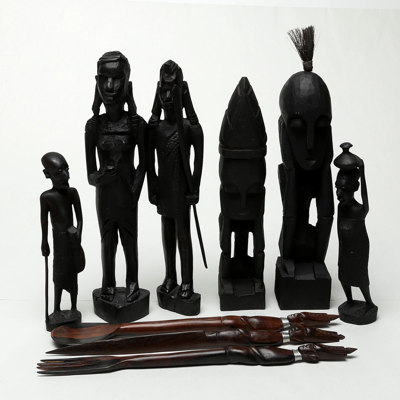 9 African Wooden Sculptures