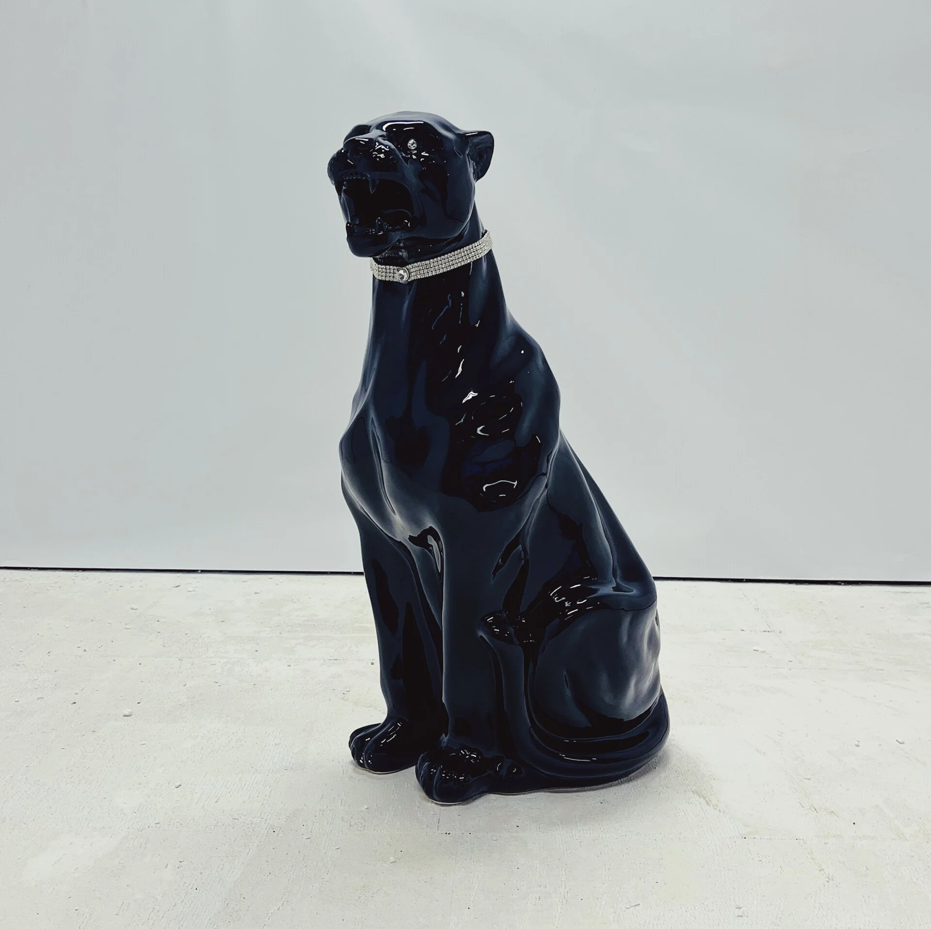 Black Panther Ceramic Sculpture
