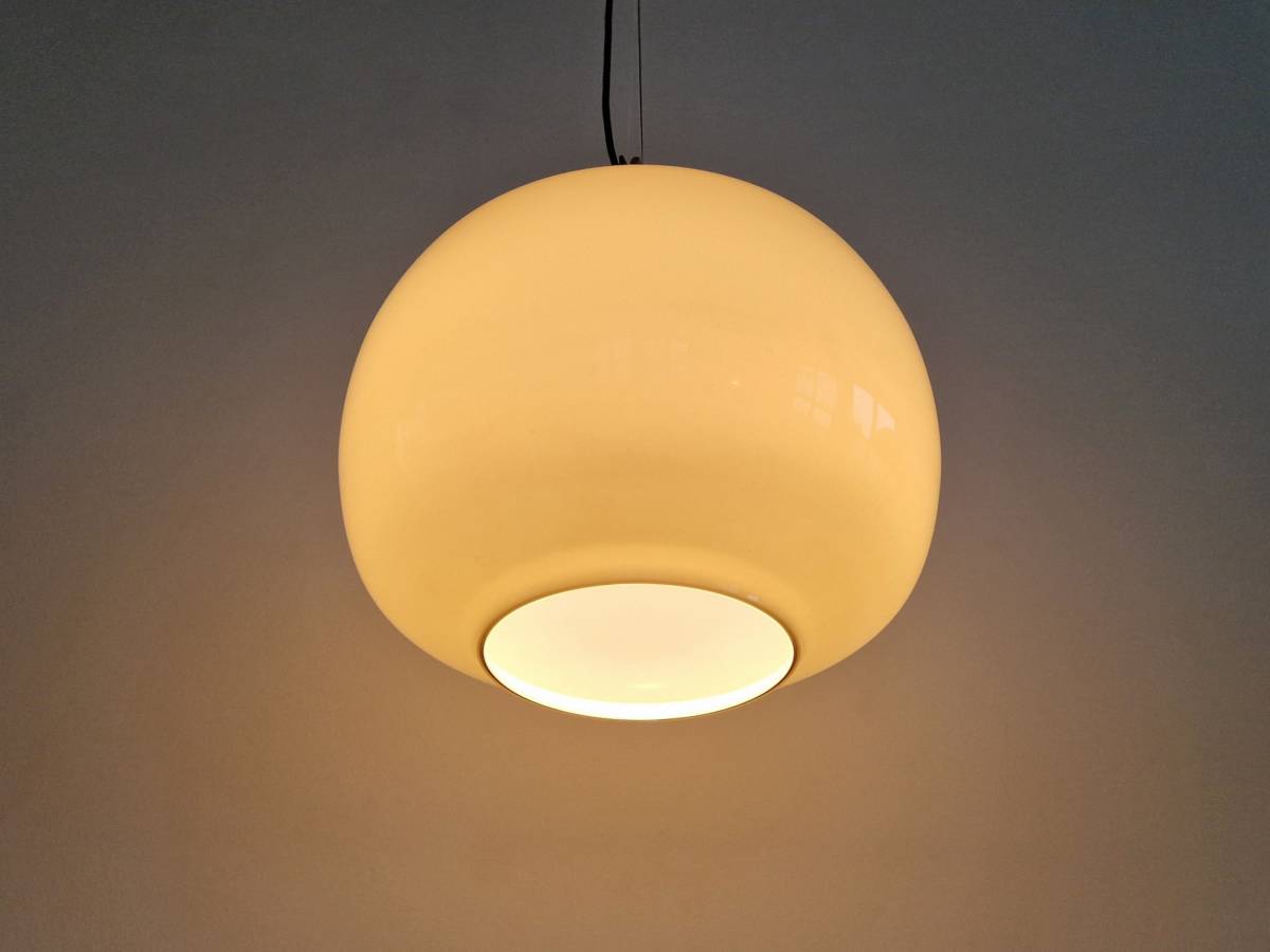 Large Grey Glass Pendant Lamp by Venini