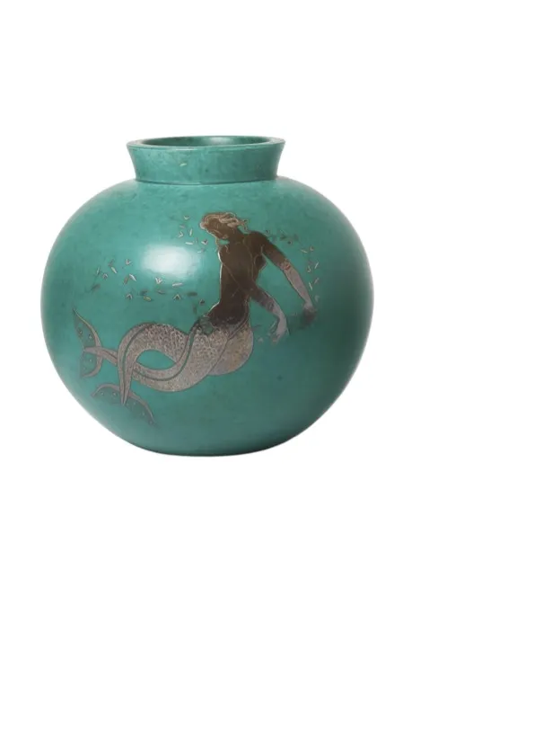 Wilhelm Kåge Argenta Mermaid Vase