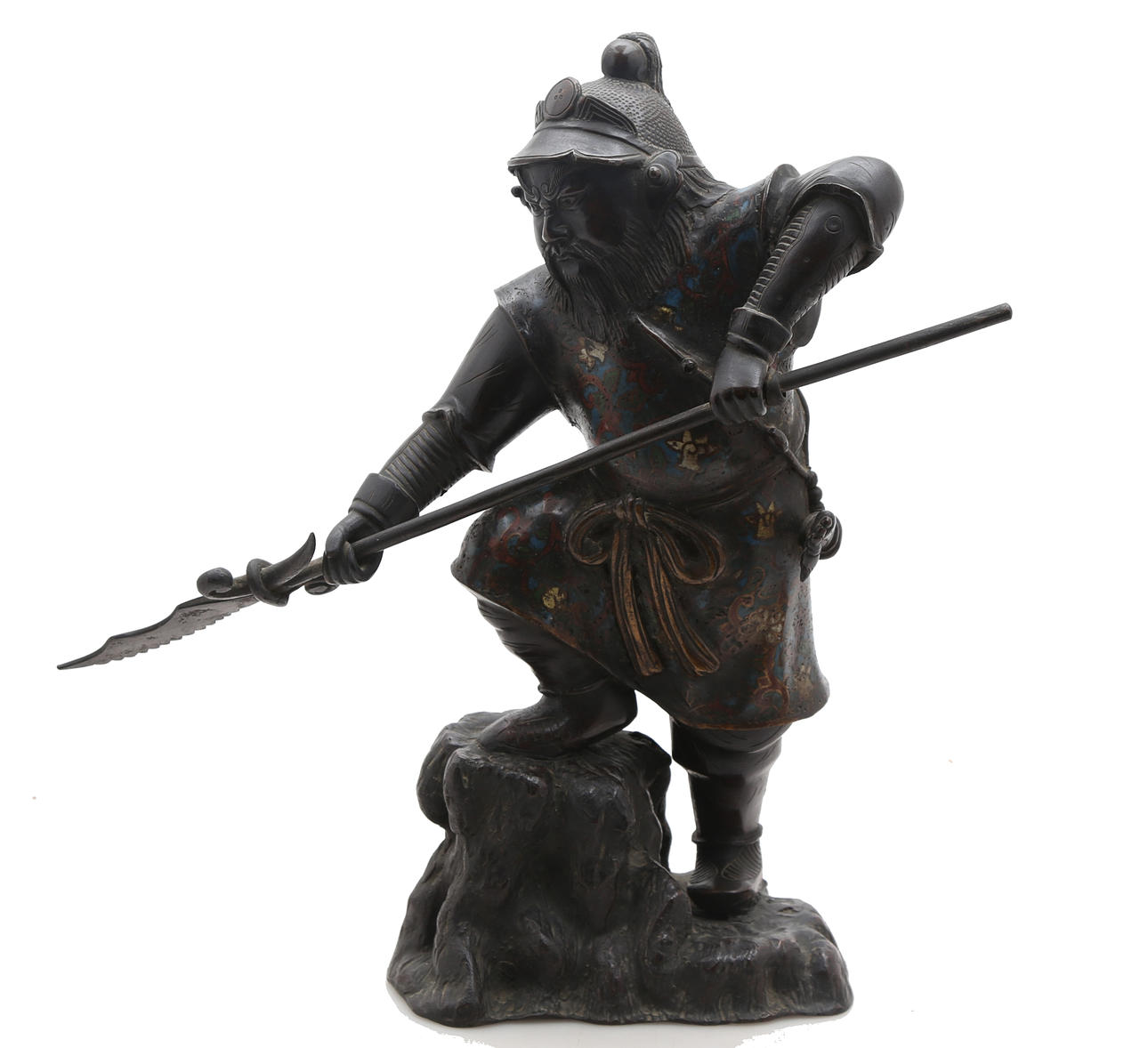 Samurai Cloisonné Enamelled Bronze Sculpture