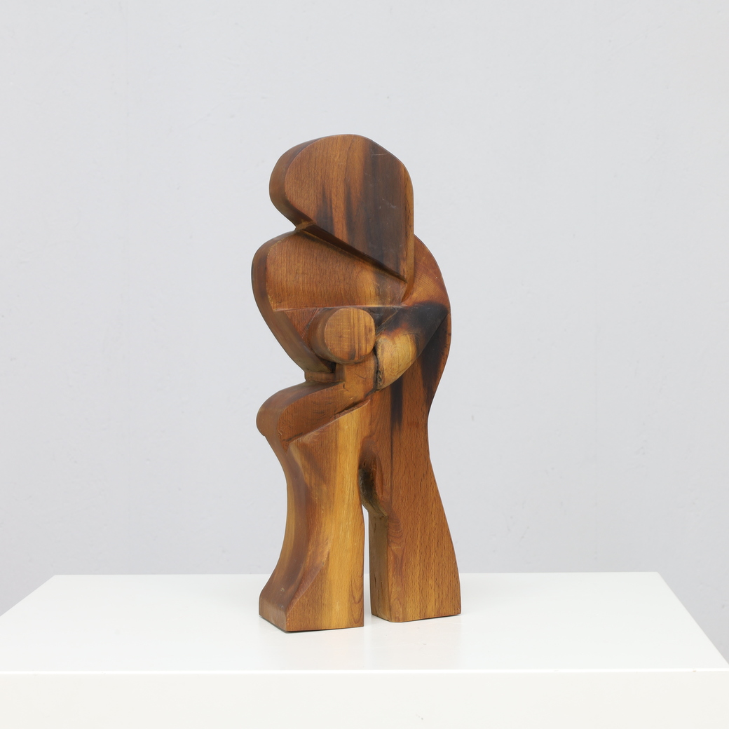 Wooden Sculpture in Danish Modernist Style