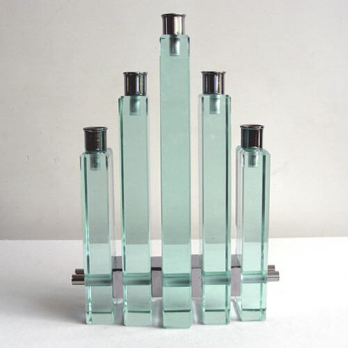Solid Glass Candle Holder