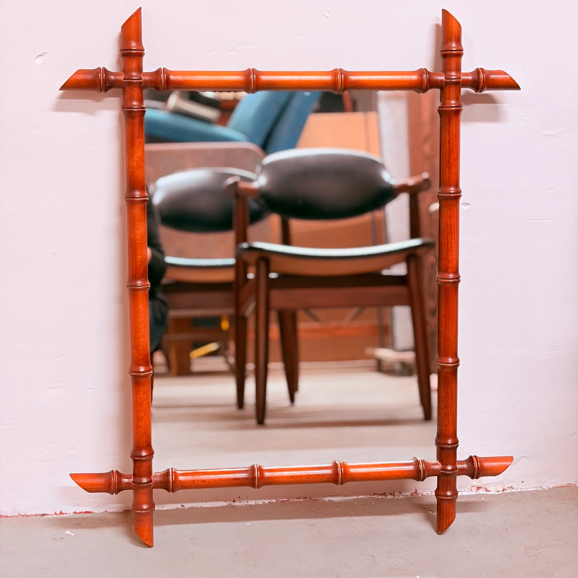 Vintage Faux Bamboo Mirror