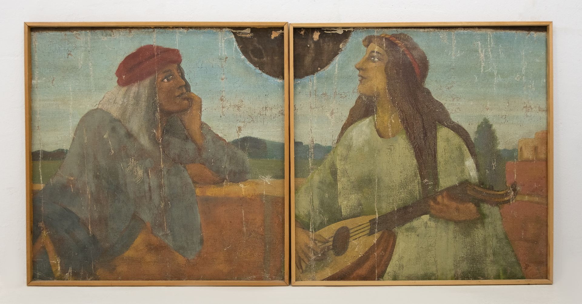 Naive Art Painting Two Lovers