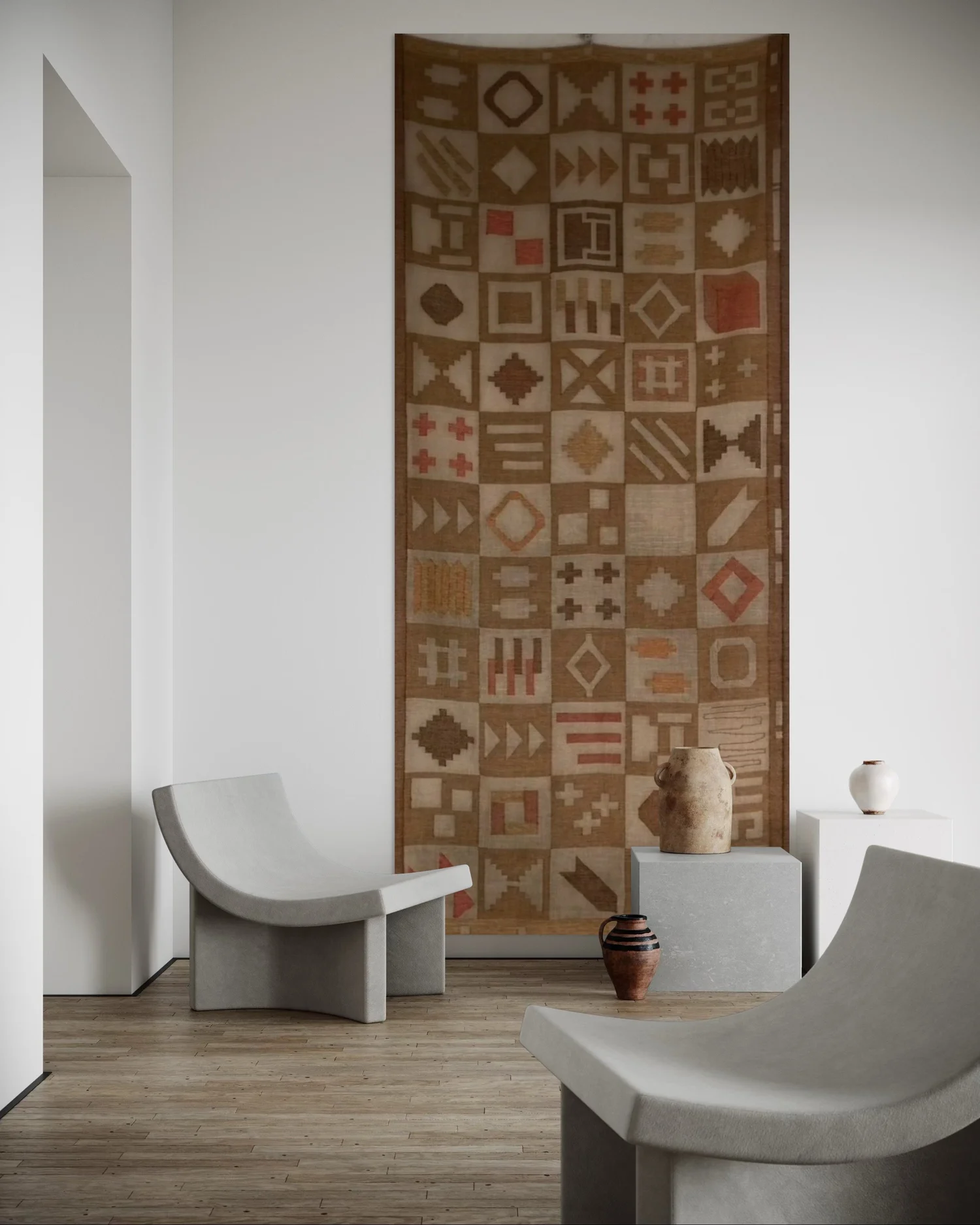 Large Abstract Wool Wall Tapestry
