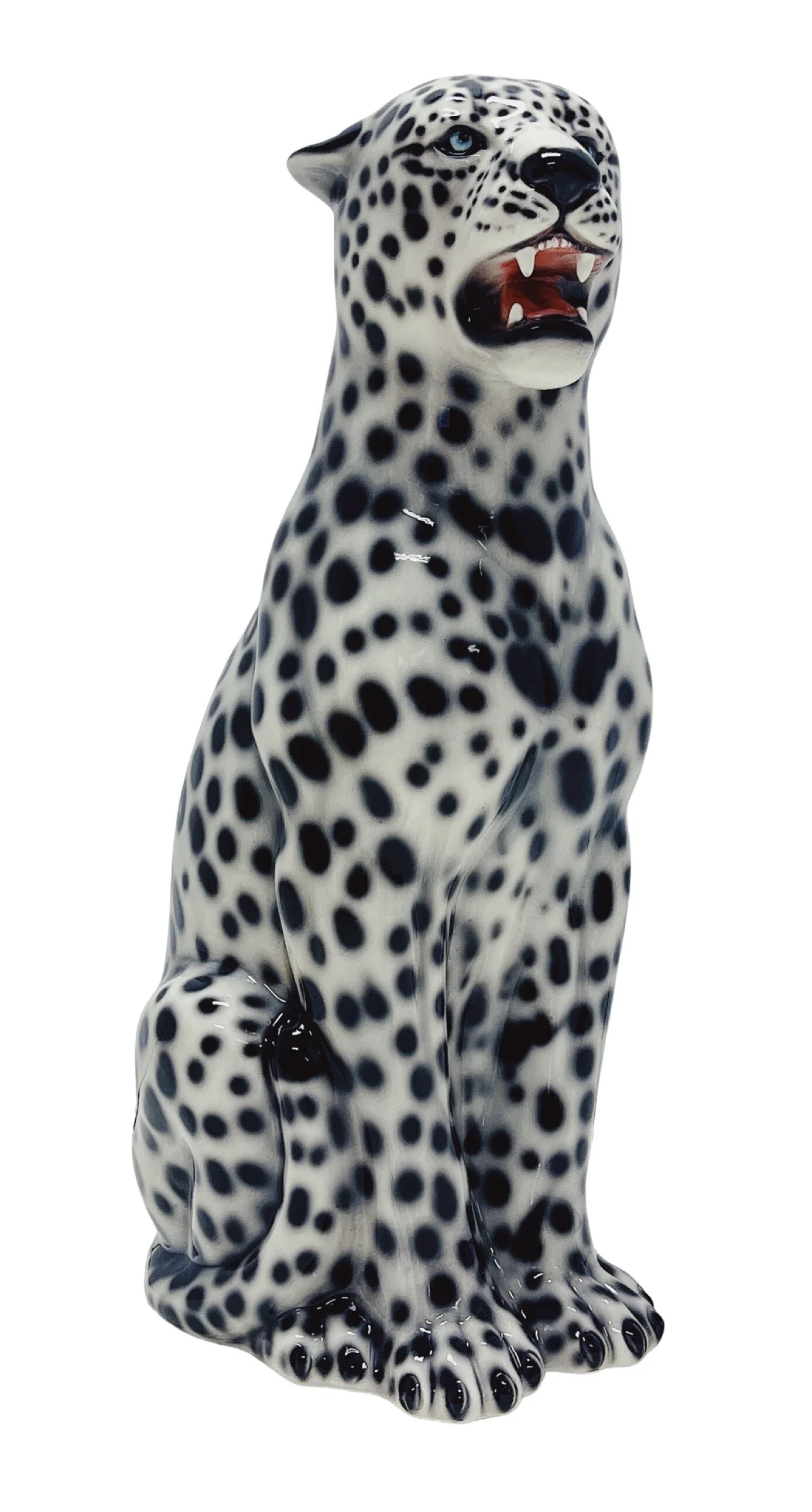 White Ceramic Leopard Sculpture
