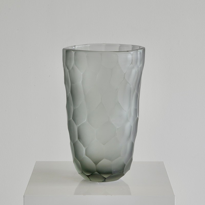 Signed Murano Glass 'Diamond' Vase