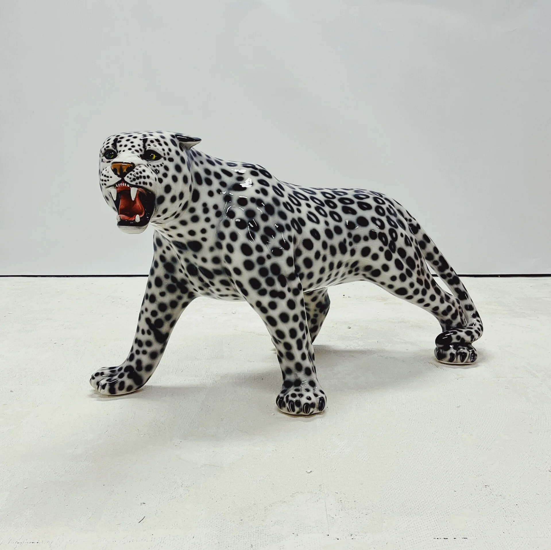 Snow Leopard Ceramic Sculpture