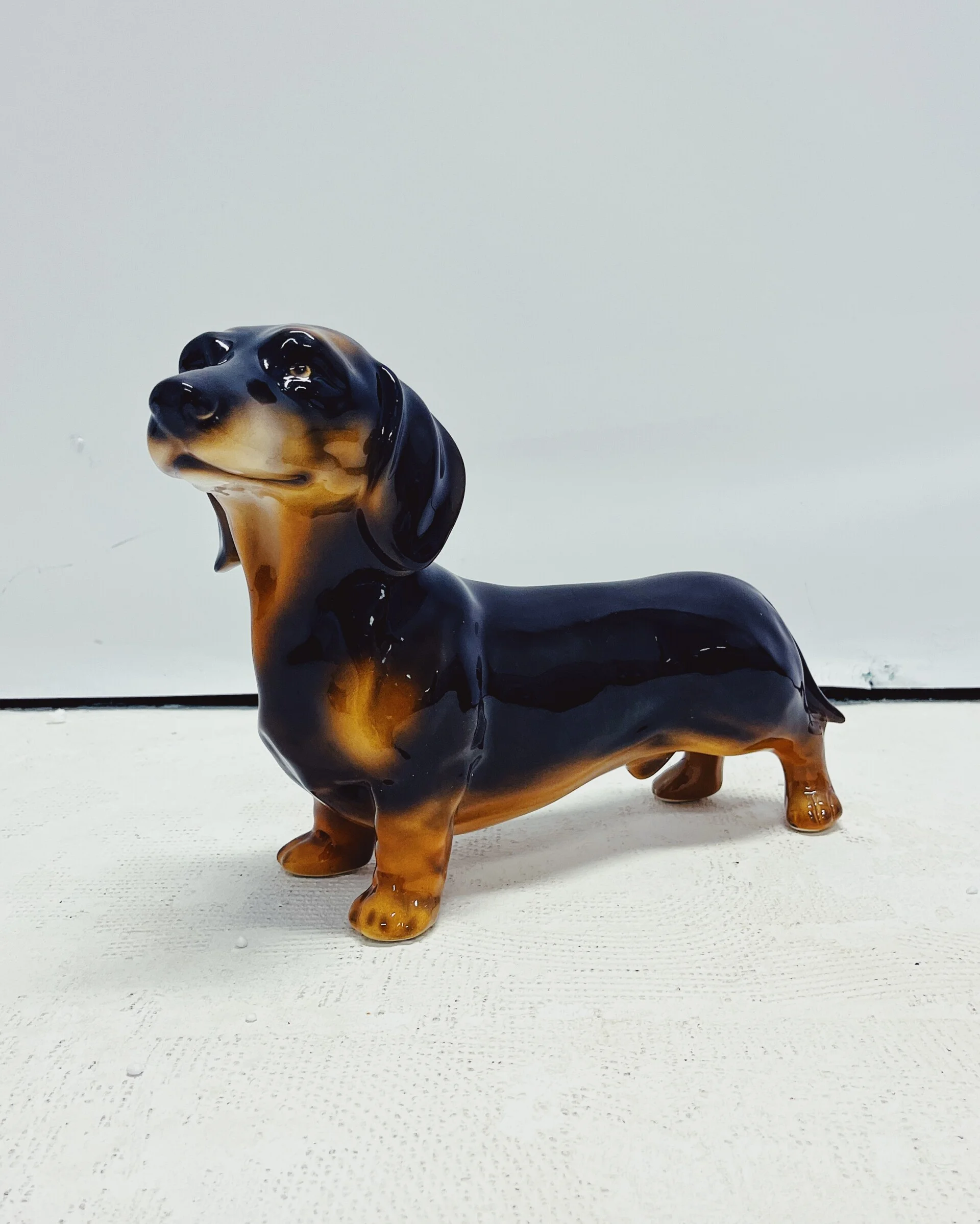 Ceramic Dachshund Sculpture