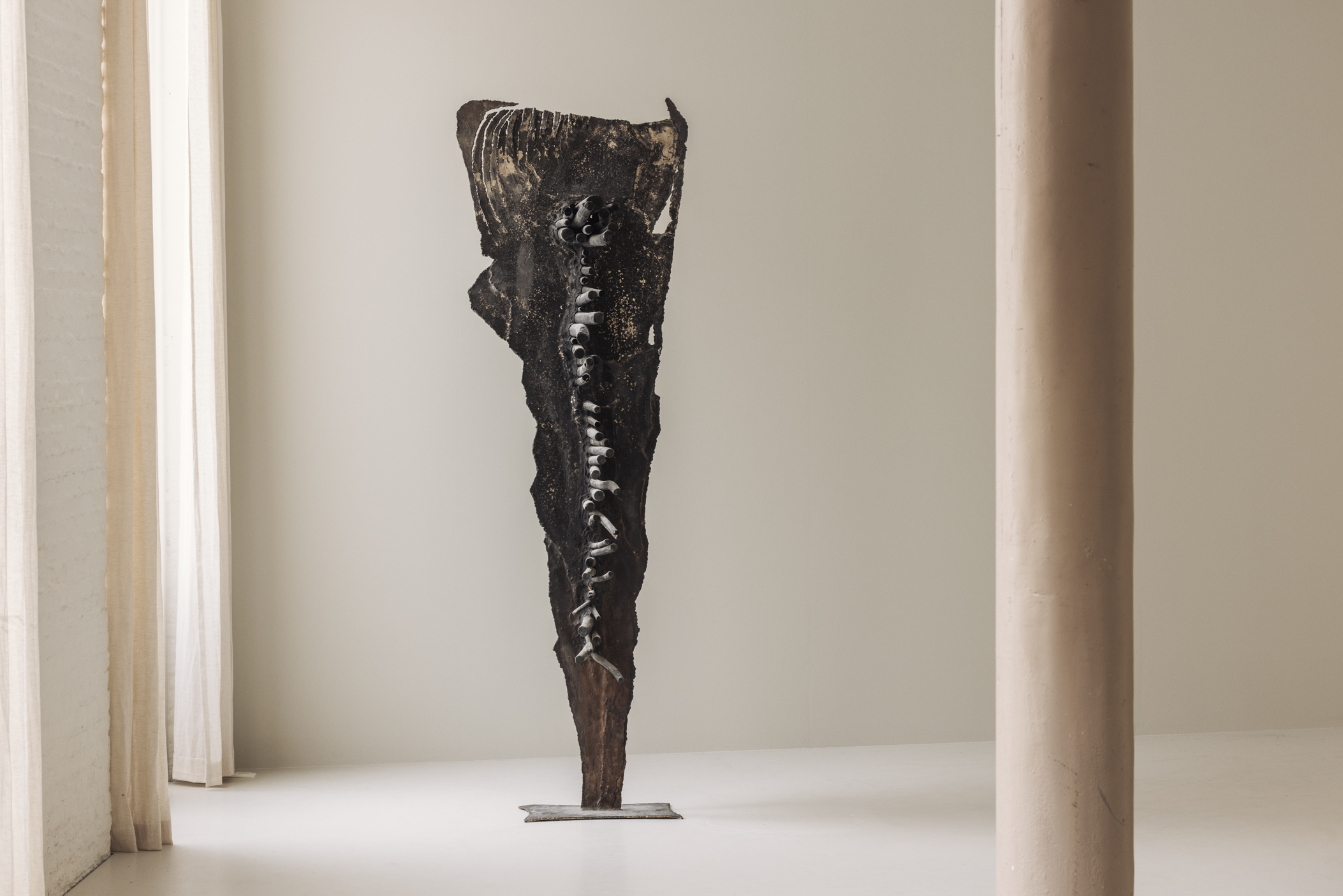 Brutalist Patinated Metal Sculpture