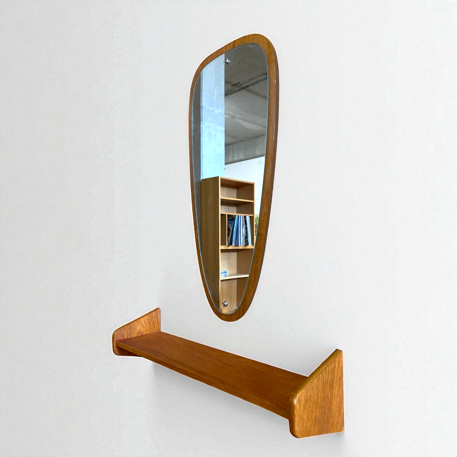 Vintage Mirror with Wall Shelf